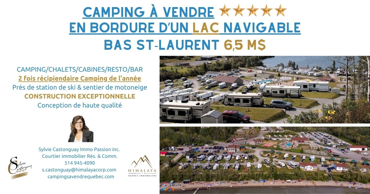 5-Star Camping for Sale in the Heart of Bas-Saint-Laurent
